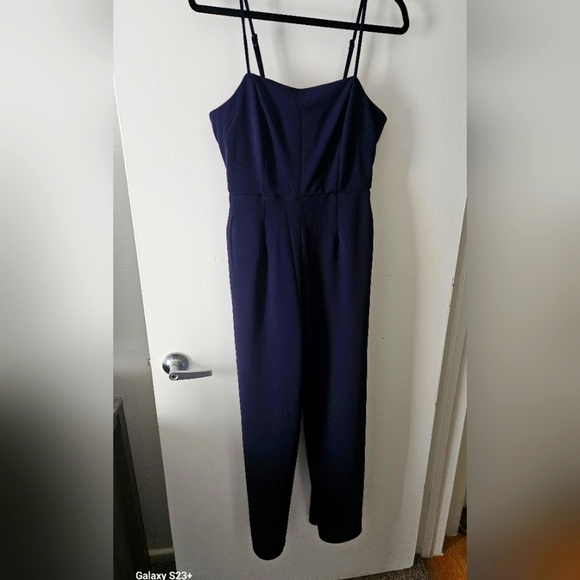 Blue Jumpsuit with Flowing Silhouette - Picture 4 of 7